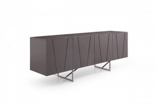 Modern Grey High Gloss Buffet for Living Room