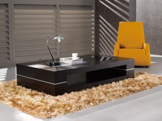 Durable Oak Veneer Contemporary Wenge Coffee Table