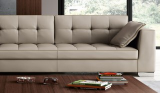 Luxury Tufted Designer All Leather Sectional