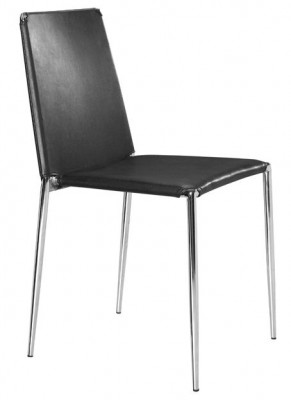 Leatherette Alex Dining Chair with Chrome Steel Tubed Legs