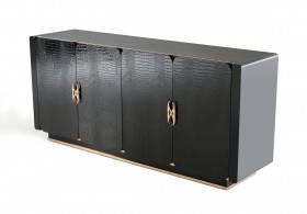 Black Buffet Cabinet with Rosegold Handles