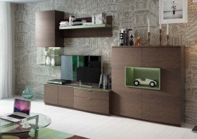 Modern Brown Living Room Wall Unit