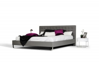 Elegant Leather Modern Platform Bed