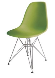 Wired Legs White Side Chair with Hard Plastic Seat in 5 Colors