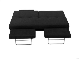 Contemporary Dark Grey Microfiber Sofa Bed