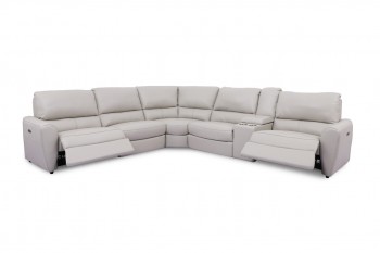 Luxurious Italian Leather Sectional Sofa with Pillows