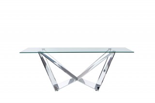 Exclusive Rectangular Glass Top Modern Dining Set