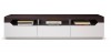 Three Drawer Contemporary Grey and Real Wood Brown TV Entertainment Unit