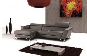 Exquisite Leather Sectional with Chaise