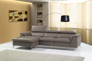 High End Curved Sectional Sofa in Leather