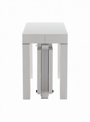 Floating Sleek White Gloss Table with Creative Leatherette Chairs