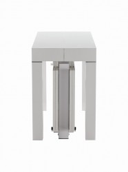 Floating Sleek White Gloss Table with Creative Leatherette Chairs