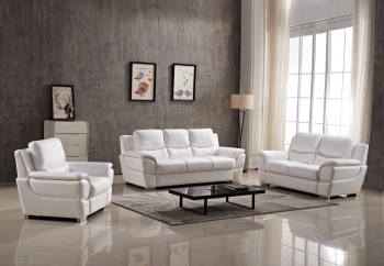 Linx Contemporary White Leather Sofa Set Linx Contemporary White Leather Sofa Set