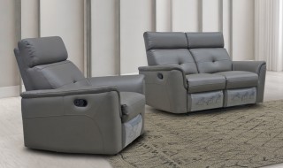 Contemporary Chic Leather Sofa Set