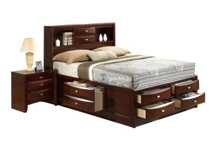 Exquisite Wood Elite Platform Bed with Extra Storage
