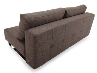 Comfy Dark Brown Contemporary Tufted Fabric Sofa Bed