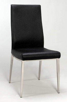 Dining Chair Covered in Reptile Black Leather