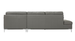 Sophisticated Leather Sectional with Chaise with Pillows