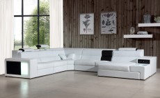 Extra Large Leather Sectional Sofa with Attached Corner Table Extra Large Leather Sectional Sofa with Attached Corner Table