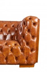 Top Grain Italian Leather Contemporary Sofa Set
