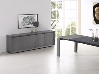 4 Doors Gray Oak Buffet for Living Room