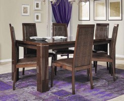 Brown Wood Extendable Rectangular Italian Dining Table