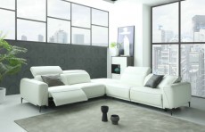 Exquisite Modern Leather L-shape Sectional with Pillows