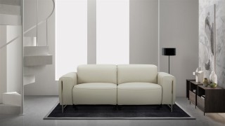 Contemporary Leather Sofa Set on Chrome Frame