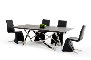 Ultra Contemporary Wenge Dining Table with Unique Steel Base