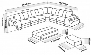 Adjustable Advanced Designer Half Leather Sectional