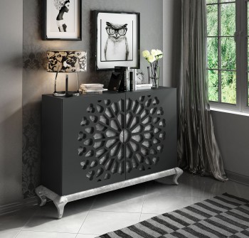 Modern Matte Black Buffet for Living Room