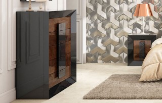 Refined Leather Designer Bedroom Set