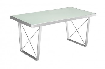 Legion Table with Frosted Tempered Glass Top