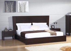 Unique Wood Platform And Headboard Bed