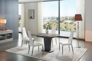 Extendable Dining Table with Four Chairs Set