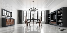 Classic High Gloss Black and Glass Wall Unit Classic High Gloss Black and Glass Wall Unit