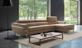 Graceful Full Leather Sectional with Chaise