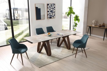 X-Shaped Contemporary Rectangular Dining Room Set