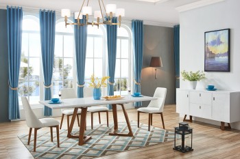 White Elegant Dining Set with Creative White Chairs