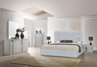 Exotic Wood Modern Contemporary Bedroom Sets with Extra Storage