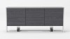 Elite Modern Elm Grey and Stainless Steel Buffet