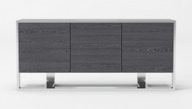 Elite Modern Elm Grey and Stainless Steel Buffet