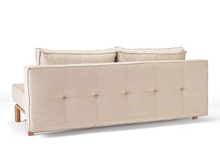 Stylish Fabric Upholstered Deluxe Sofa Bed with Oak Legs