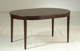 Oval Shaped Dark Walnut Rubberwood Dining Table