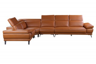 Elegant Top Grain Leather Sectional