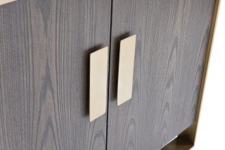 Chic Gallant Modern Oak Antique Brass Buffet
