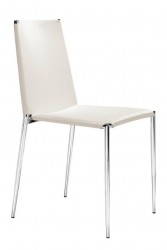 Leatherette Alex Dining Chair with Chrome Steel Tubed Legs