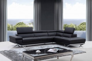 Sophisticated Italian Top Grain Leather Sectional Sofa