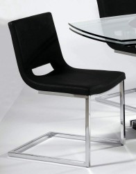 Low Upholstered Back Side Chair with Chrome Frame Base