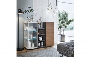 White and Brown Wooden Wall Unit White and Brown Wooden Wall Unit